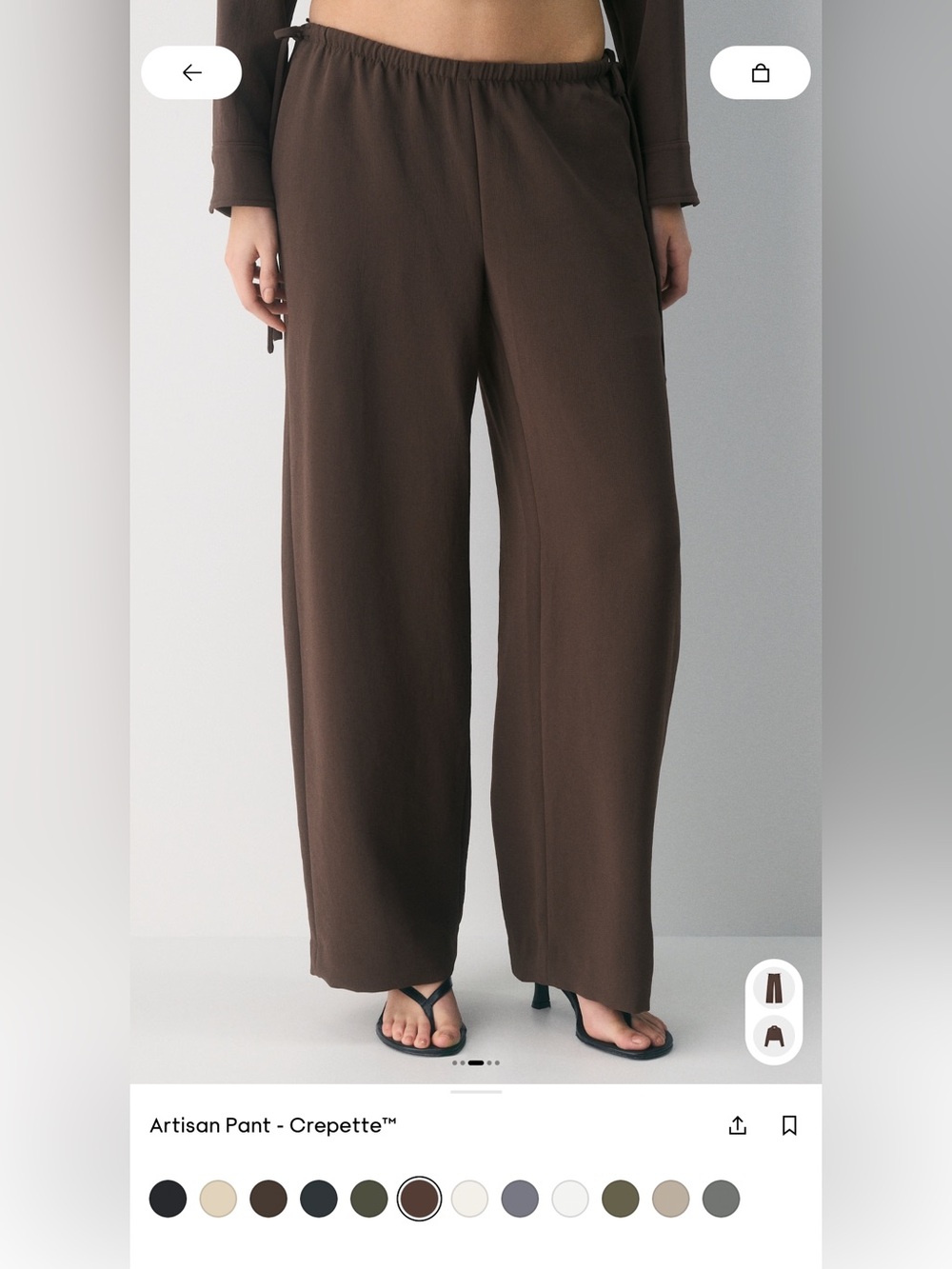 Aritzia Artisan Pant Crepette - Rich Mocha Brown Medium